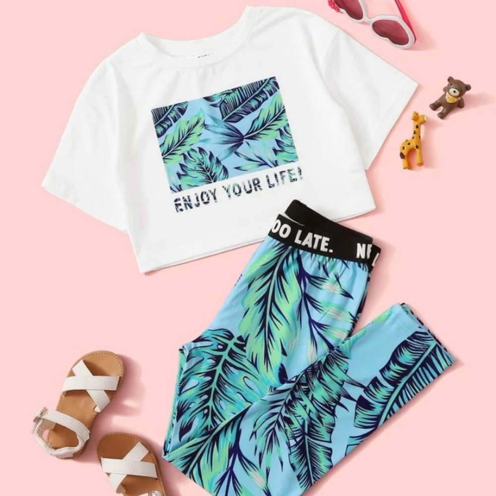 Girls two piece crop set